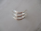 925 Sterling Silver Three Band Curved Cuff Bracelet