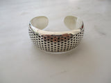 925 Sterling Silver Chain Mesh Cuff Bracelet