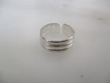 925 Sterling Silver Three Band Toe Ring