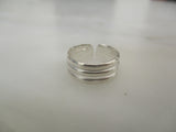 925 Sterling Silver Three Band Toe Ring