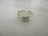 925 Sterling Silver Three Band Toe Ring