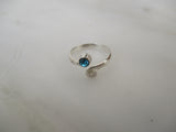 925 Sterling Silver and Blue Topaz Toe Ring