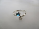 925 Sterling Silver and Blue Topaz Toe Ring