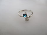 925 Sterling Silver and Blue Topaz Toe Ring