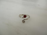 925 Sterling Silver and Garnet Toe Ring