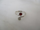 925 Sterling Silver and Garnet Toe Ring