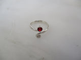 925 Sterling Silver and Garnet Toe Ring