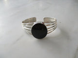 925 Sterling Silver and Black Onyx Cuff Bracelet