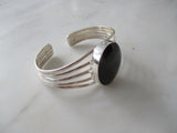 925 Sterling Silver and Black Onyx Cuff Bracelet