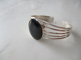 925 Sterling Silver and Black Onyx Cuff Bracelet